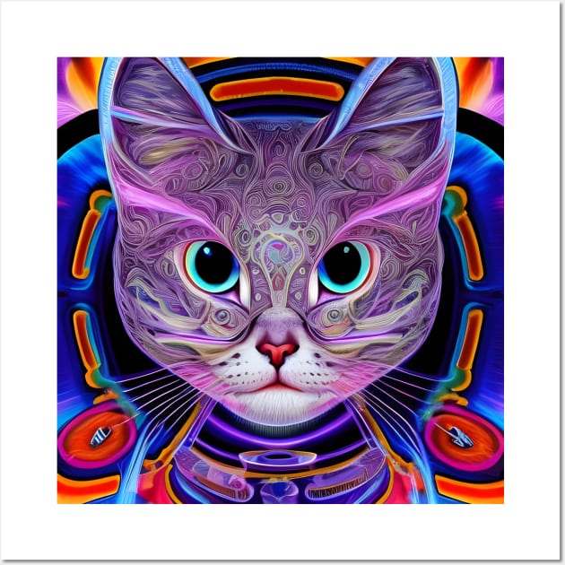 Kosmic Kitty (7) - Trippy Psychedelic Cat Wall Art by TheThirdEye